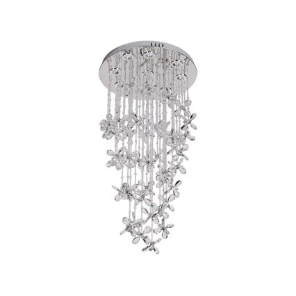 LED-Kristall-Deckenleuchte SAMOA LED/30W/230V Ø 40 cm glänzender Chrom + Fernbedienung