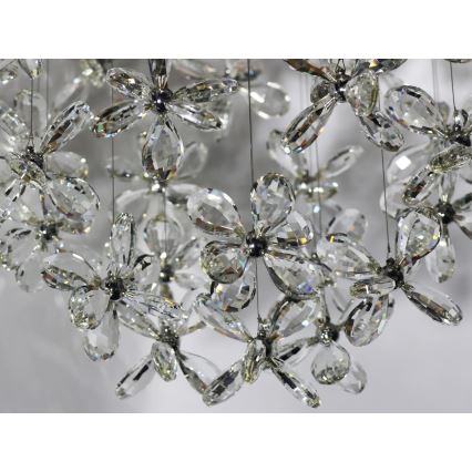 LED-Kristall-Deckenleuchte SAMOA LED/30W/230V Ø 40 cm glänzender Chrom + Fernbedienung