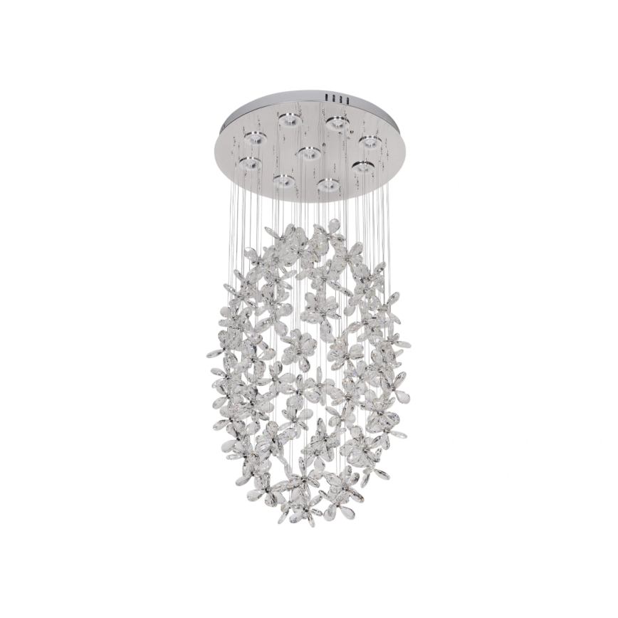 LED-Kristall-Deckenleuchte SAMOA LED/30W/230V Ø 40 cm glänzender Chrom + Fernbedienung