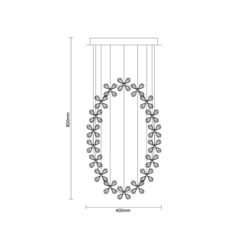 LED-Kristall-Deckenleuchte SAMOA LED/30W/230V Ø 40 cm glänzender Chrom + Fernbedienung