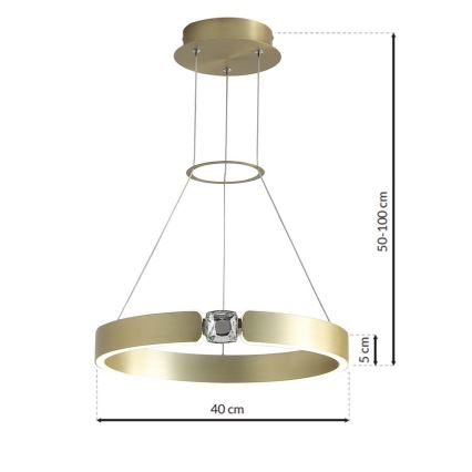 LED-Kristall-Kronleuchter an Schnur SIRIUS LED/26W/230V