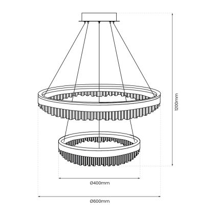 LED-Kronleuchter an Aufhängung LED/85W/230V d 60 cm golden