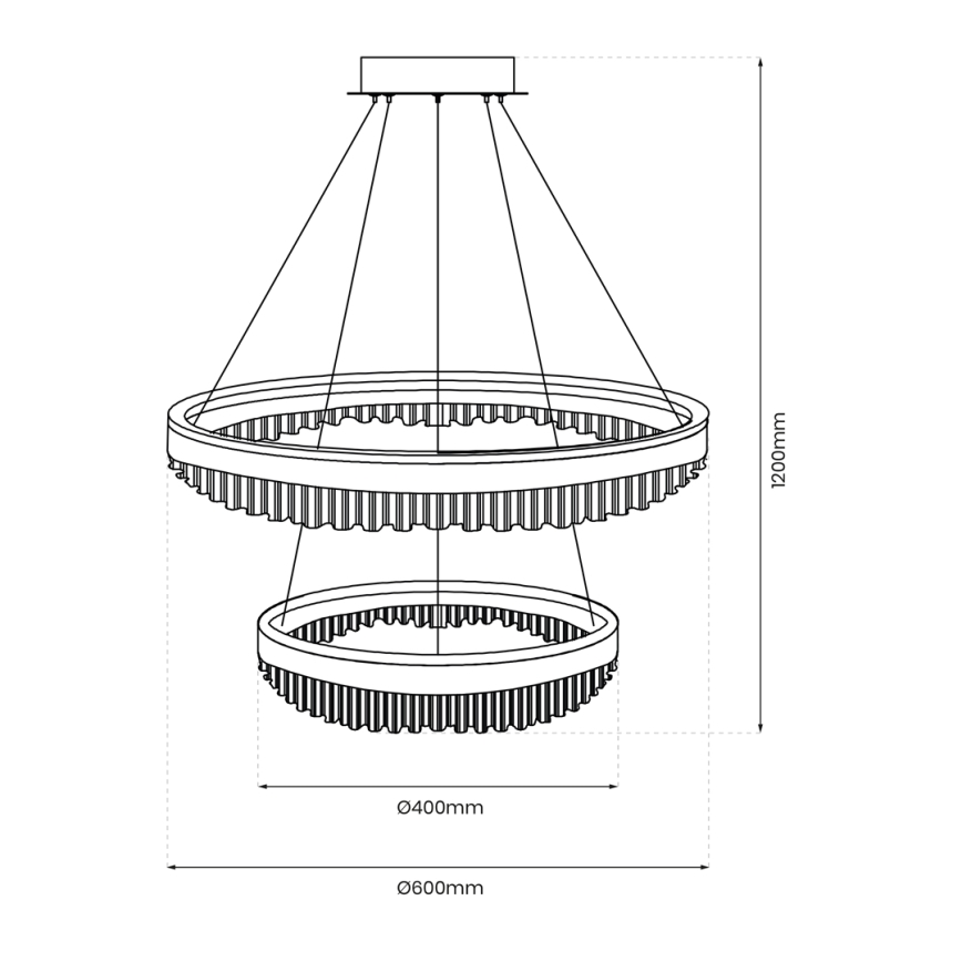 LED-Kronleuchter an Aufhängung LED/85W/230V d 60 cm golden