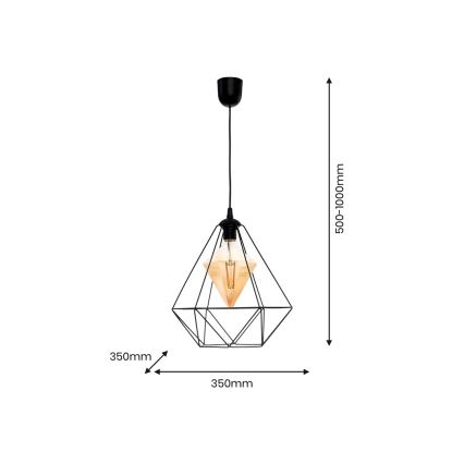 LED-Kronleuchter an einer Schnur ALAMBRE 1xE27/4W/230V schwarz