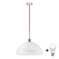 LED Kronleuchter an Kabel 1xE27/60W/230V Weiß