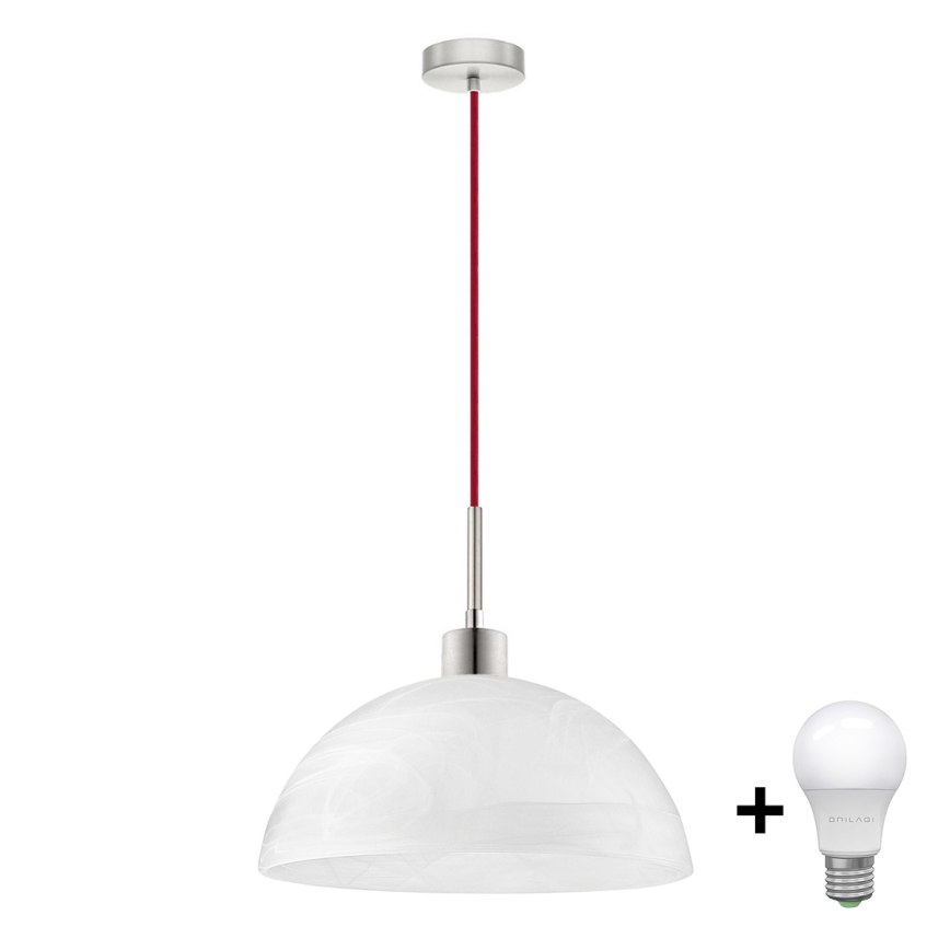 LED Kronleuchter an Kabel 1xE27/60W/230V Weiß
