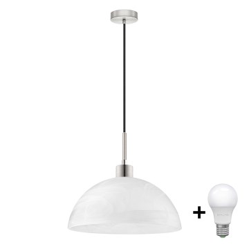 LED Kronleuchter an Kabel 1xE27/60W/230V Weiß