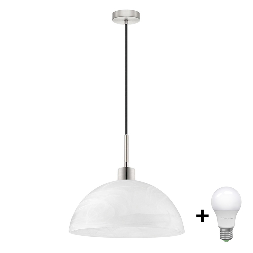 LED Kronleuchter an Kabel 1xE27/60W/230V Weiß