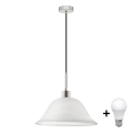 LED Kronleuchter an Kabel 1xE27/60W/230V Weiß