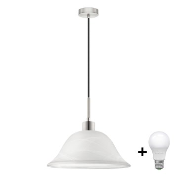 LED Kronleuchter an Kabel 1xE27/60W/230V Weiß