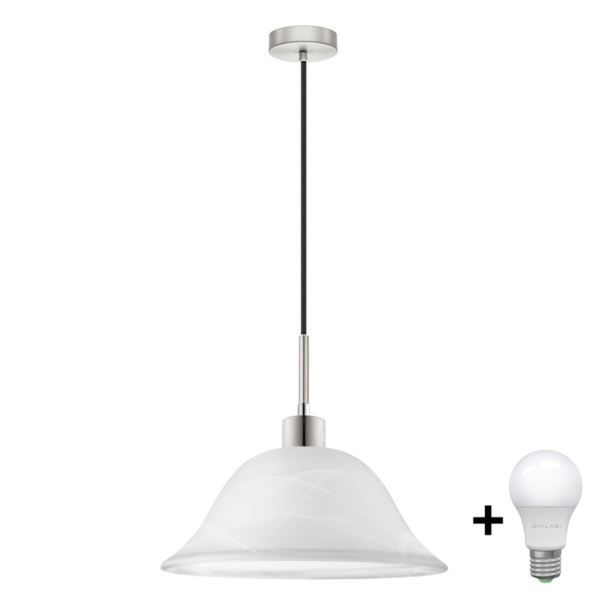 LED Kronleuchter an Kabel 1xE27/60W/230V Weiß