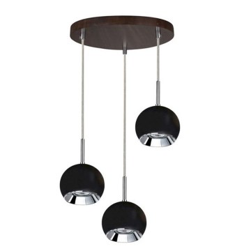 LED Kronleuchter an Kabel BALL WOOD 3xGU10/5W/230V Buche