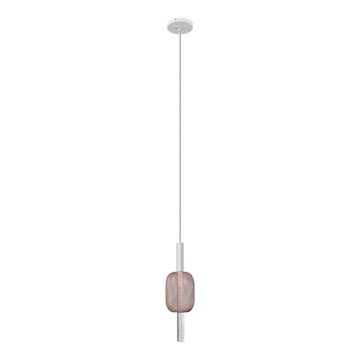 LED Kronleuchter an Kabel HOLD LED/5W/230V Roségold/Weiß