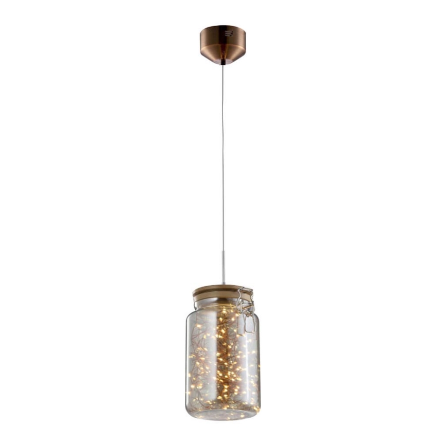 LED Kronleuchter an Kabel JAR LED/5W/230V kupfer/holz