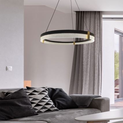 LED-Kronleuchter an Kabel TRIANGLE LED/40W/230V 3000/4000/6000K Ø 60 cm, schwarz