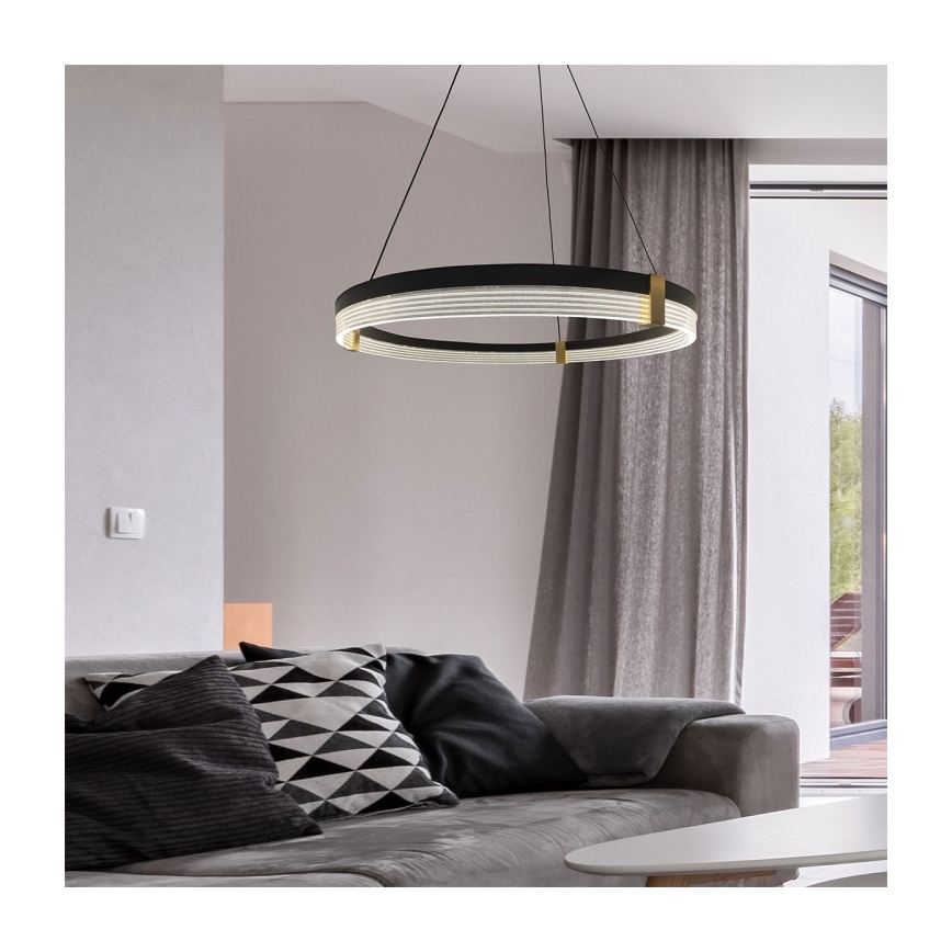 LED-Kronleuchter an Kabel TRIANGLE LED/40W/230V 3000/4000/6000K Ø 60 cm, schwarz