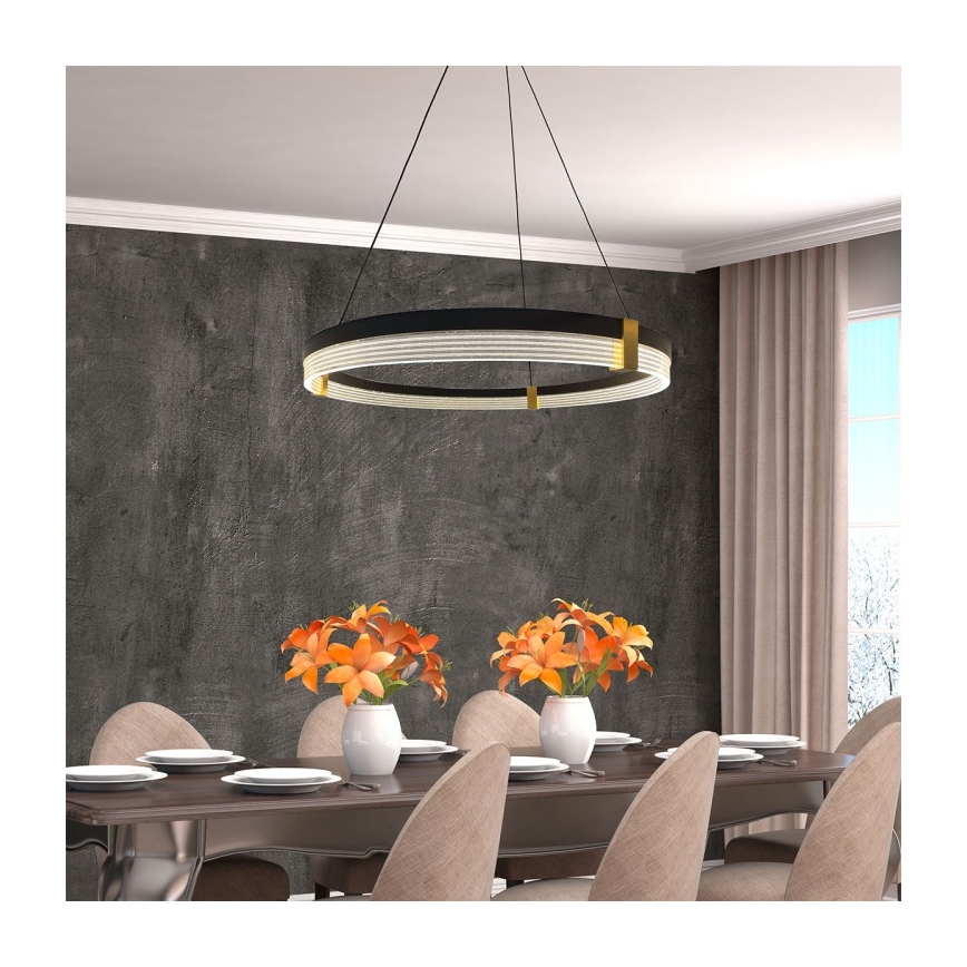 LED-Kronleuchter an Kabel TRIANGLE LED/40W/230V 3000/4000/6000K Ø 60 cm, schwarz
