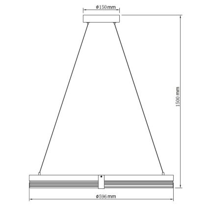 LED-Kronleuchter an Kabel TRIANGLE LED/40W/230V 3000/4000/6000K Ø 60 cm, schwarz