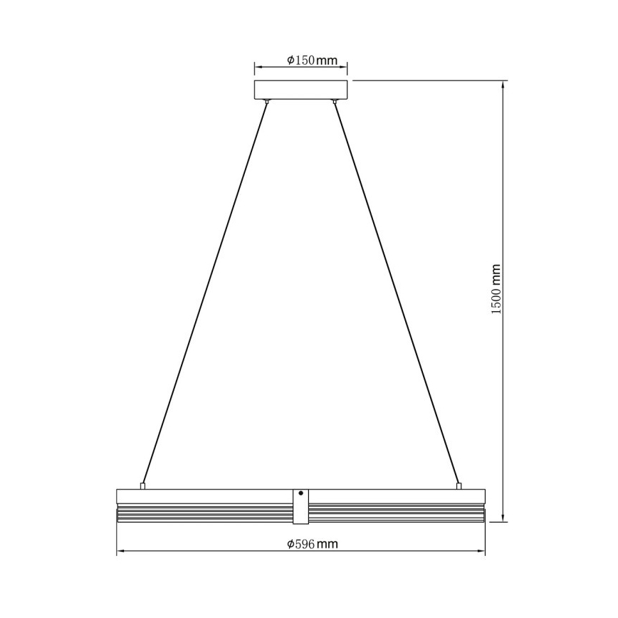 LED-Kronleuchter an Kabel TRIANGLE LED/40W/230V 3000/4000/6000K Ø 60 cm, schwarz