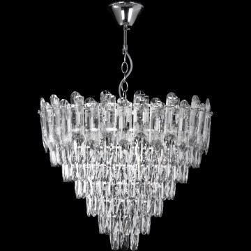 LED-Kronleuchter an Kette 11xE27/60W/230V + 7xLED/6W d 60 cm glänzendes Chrom