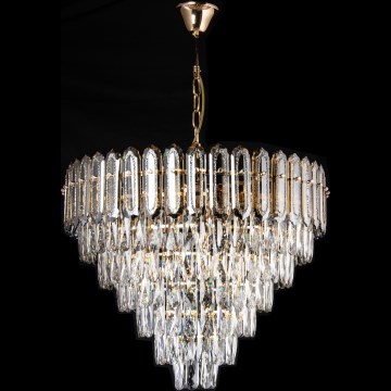 LED-Kronleuchter an Kette 11xE27/60W/230V + 7xLED/6W d 60 cm golden