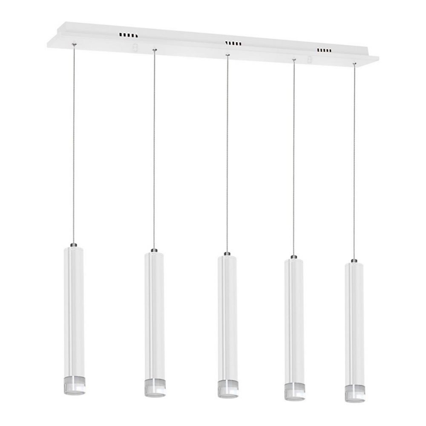 LED-Kronleuchter an Schnur ALBA 5xLED/25W/230V weiß