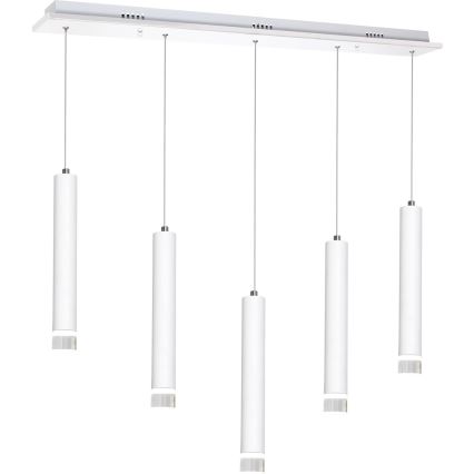 LED-Kronleuchter an Schnur ALBA 5xLED/25W/230V weiß