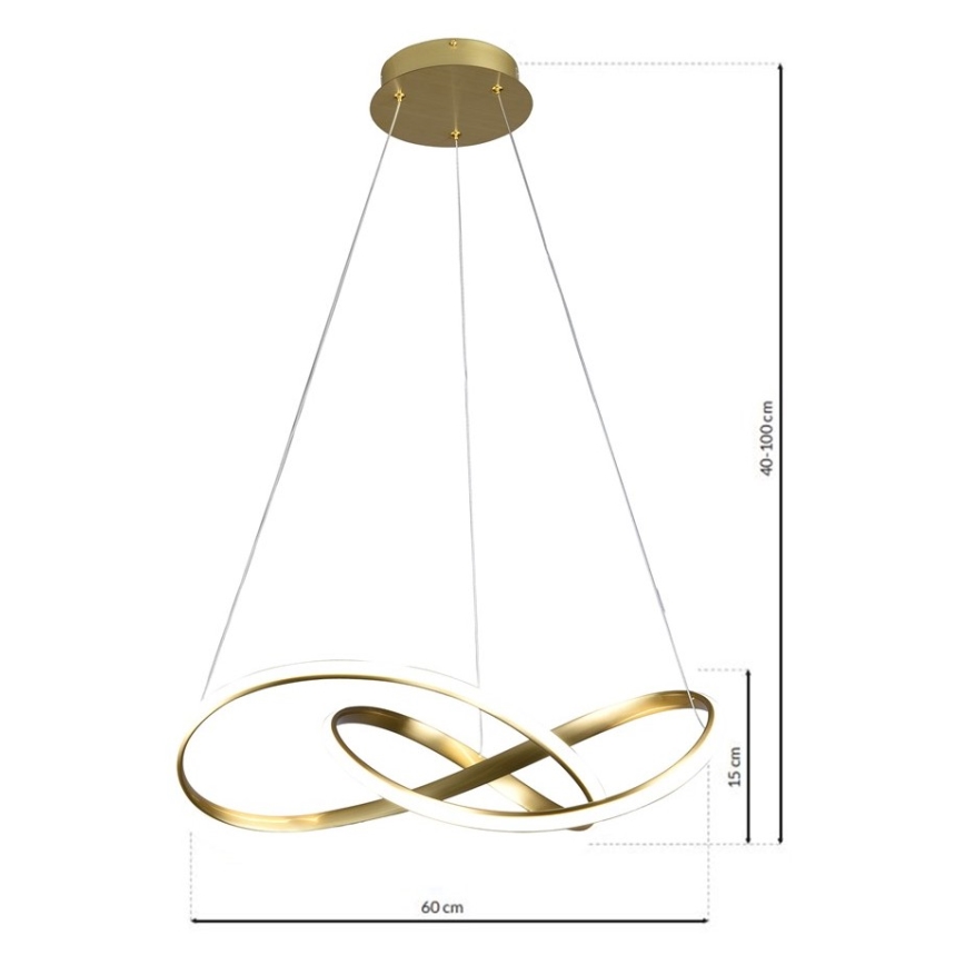 LED-Kronleuchter an Schnur CAPPIO LED/36W/230V golden
