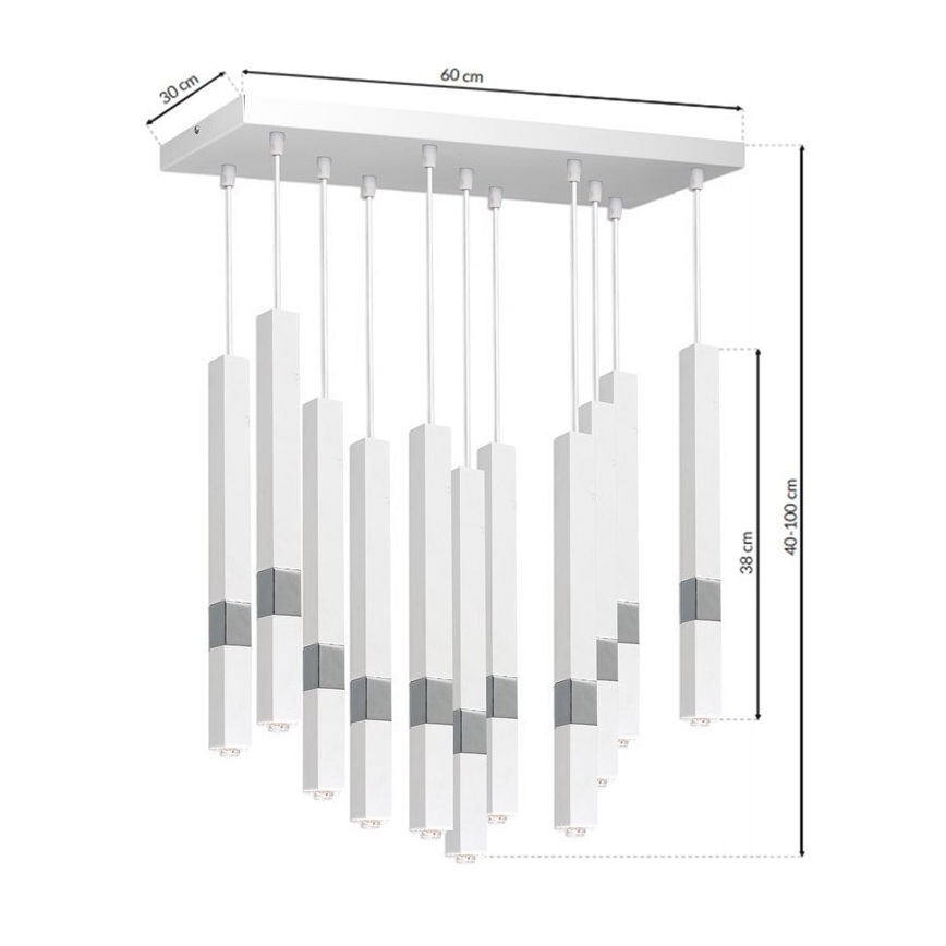 LED-Kronleuchter an Schnur CASTRO 11xG9/7W/230V