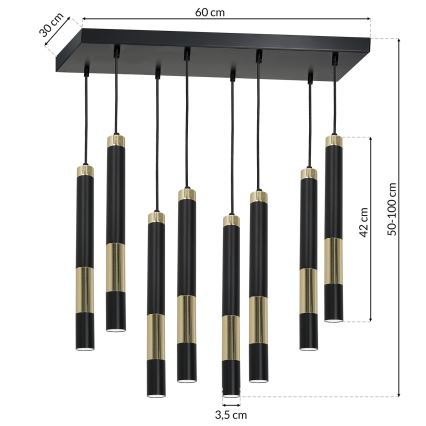 LED-Kronleuchter an Schnur DALLAS 8xGU10/3W/230V