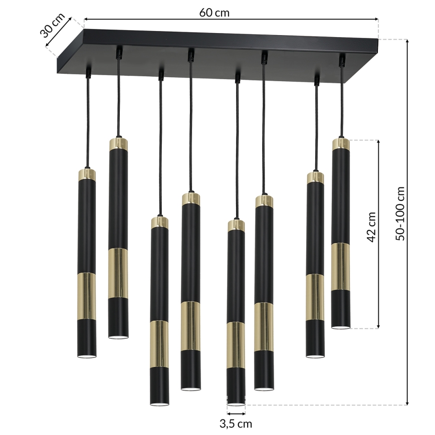 LED-Kronleuchter an Schnur DALLAS 8xGU10/3W/230V