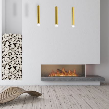 LED-Kronleuchter an Schnur GOLDIE 3xLED/15W/230V golden