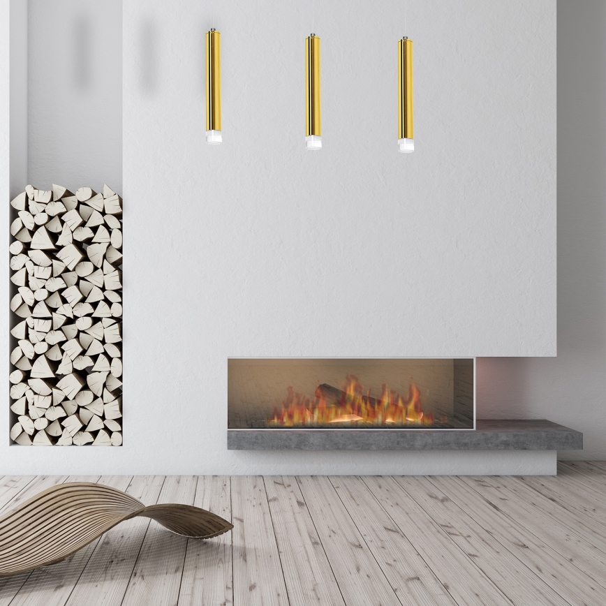 LED-Kronleuchter an Schnur GOLDIE 3xLED/15W/230V golden