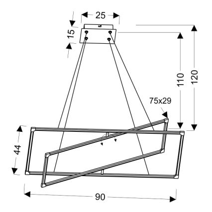 LED-Kronleuchter an Schnur KSEROS LED/45W/230V