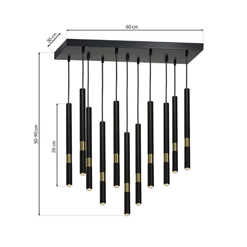 LED-Kronleuchter an Schnur MONZA 11xG9/7W/230V