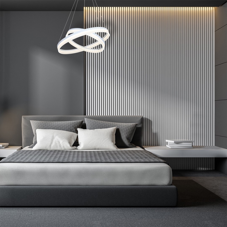LED Dimmbare Hängeleuchte RING mit Fernbedienung LED/60W/230V