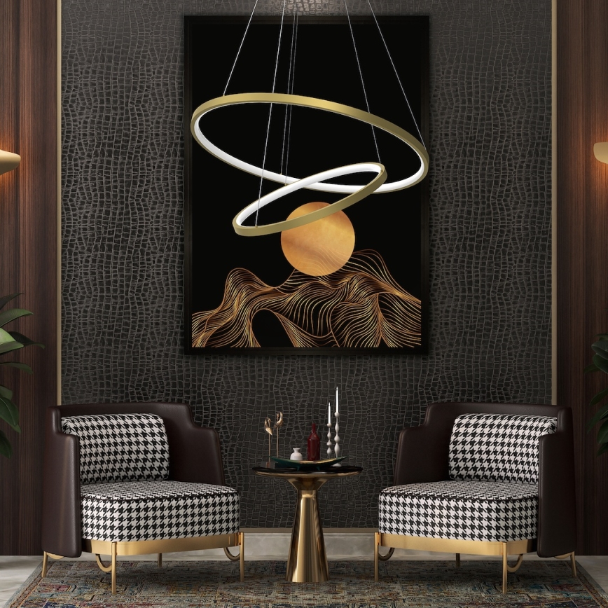 LED-Kronleuchter HOOP LED/51W/230V d 60 cm 4000K golden