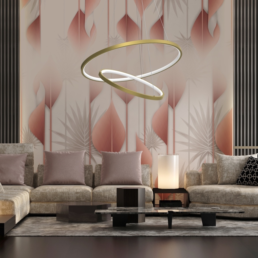 LED-Kronleuchter HOOP LED/51W/230V d 60 cm 4000K golden