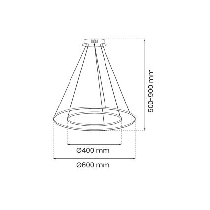 LED-Kronleuchter HOOP LED/51W/230V d 60 cm 4000K golden