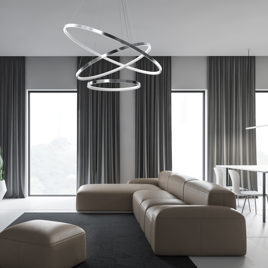 LED-Kronleuchter HOOP LED/93W/230V d 80 cm 4000K glänzendes Chrom