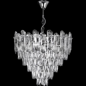 LED-Kronleuchter mit Kette 9xE27/60W/230V + 6xLED/6W Ø 50 cm glänzender Chrom