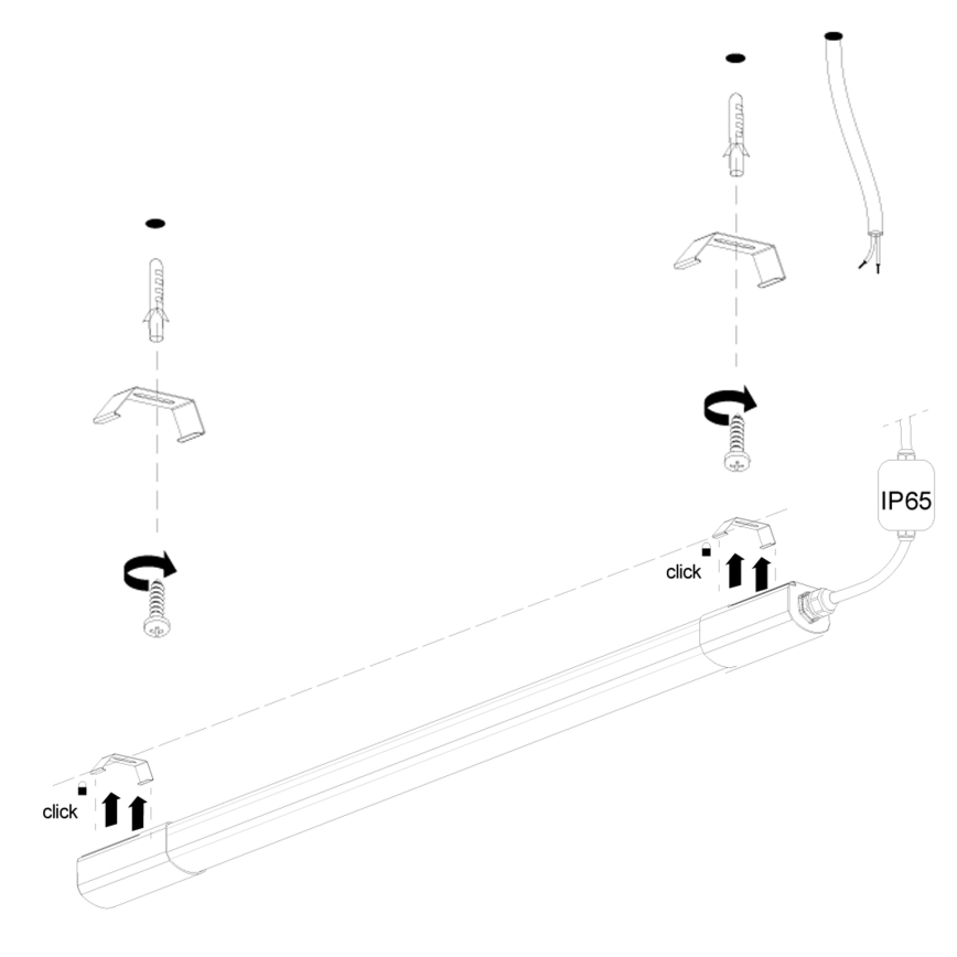 LED-Küchenunterbauleuchte LED/36W/230V 4000K 120 cm schwarz