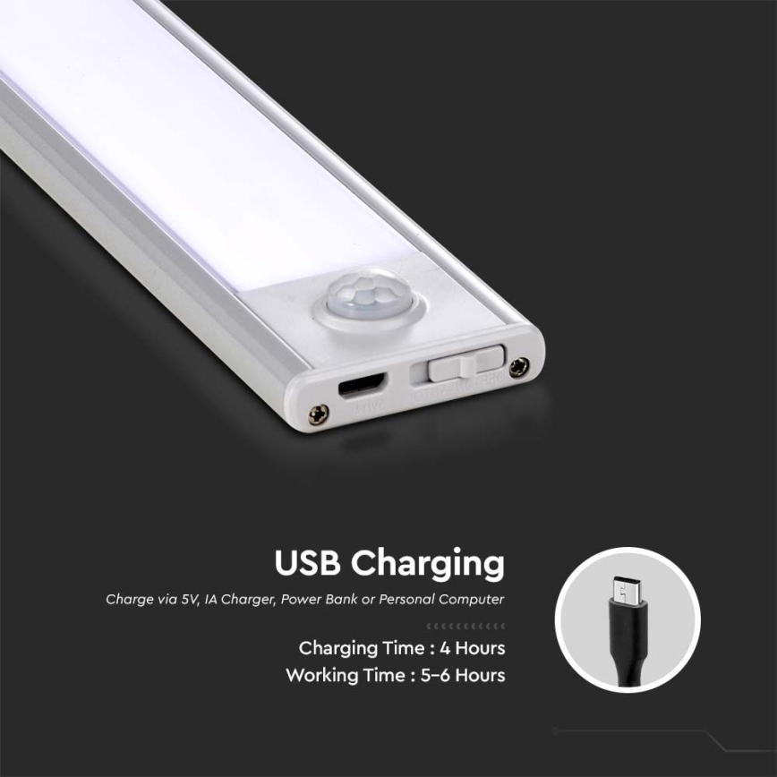 LED-Küchenunterbauleuchte mit Sensor LED/1,5W/5V 1500 mAh 3000K