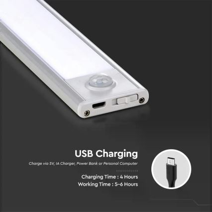 LED-Küchenunterbauleuchte mit Sensor LED/1,5W/5V 1500 mAh 4000K
