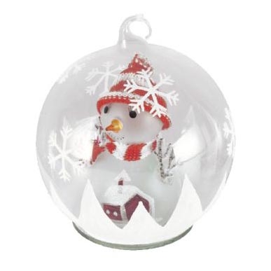 LED Kugel mit Schneemann 1xLED/3xLR44