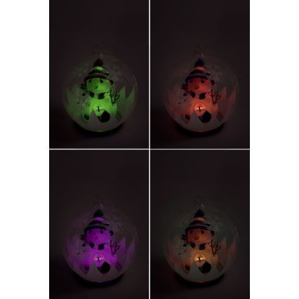 LED Kugel mit Schneemann 1xLED/3xLR44