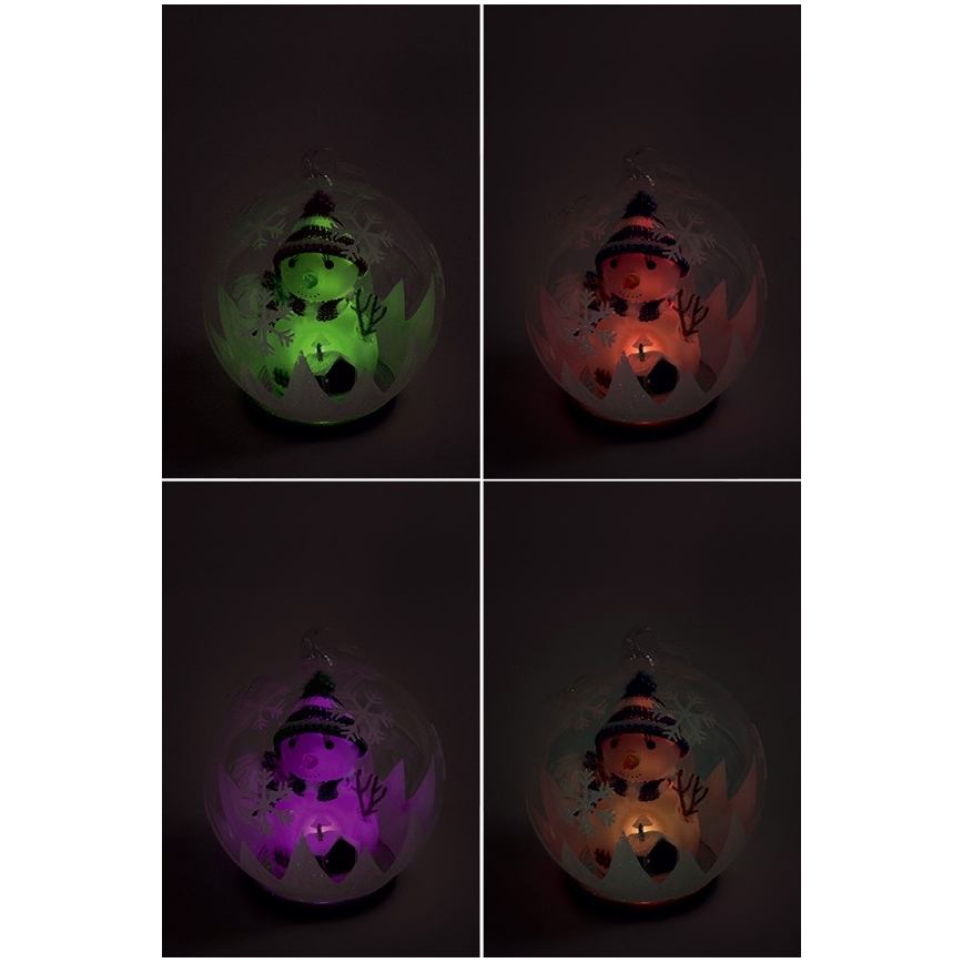 LED Kugel mit Schneemann 1xLED/3xLR44