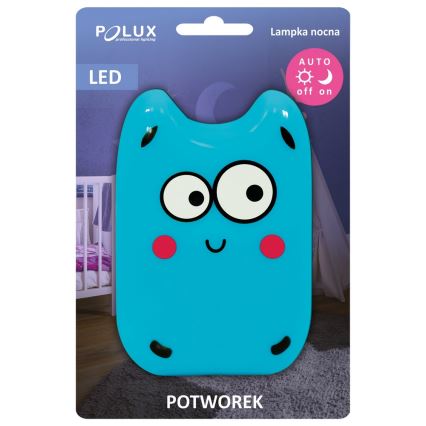 LED Kinderlampe LED/0,4W/230V blau Monsterchen