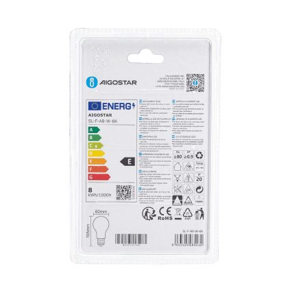 LED-Lampe A60 E27/8W/230V 6500K - Aigostar