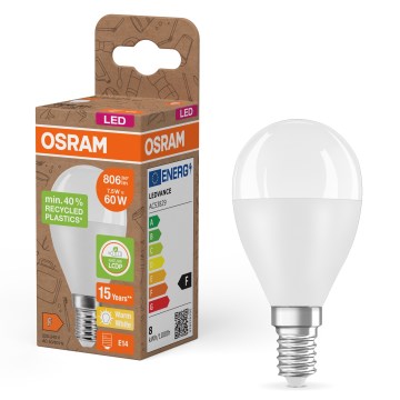 LED-Lampe aus recyceltem Kunststoff P45 E14/7,5W/230V 2700K - Osram